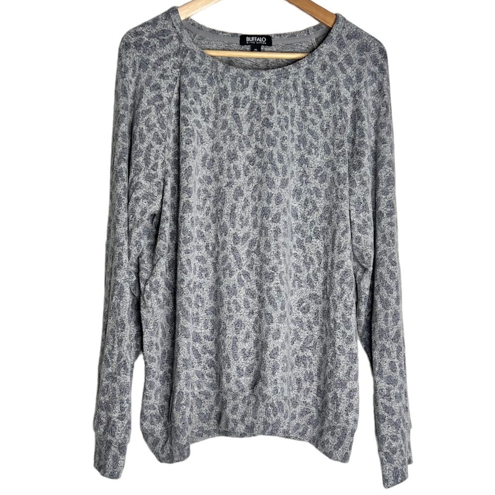Buffalo David Bitton Long Sleeve Animal Print Sweater Size XL Super Soft Sweater